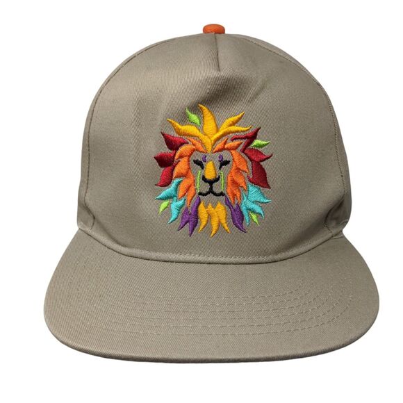 San Diego Zoo Colorful Lion Snapback Hat Tan One Size Embroidered - Picture 1 of 9